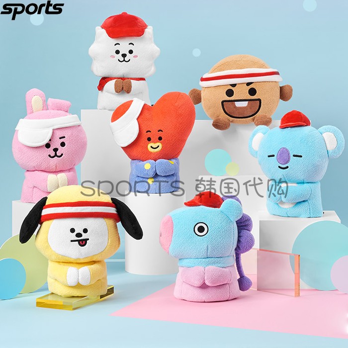 韩国直邮代购BT21 GOLF高尔夫可爱卡通人物毛绒玩偶一号木球杆套-封面