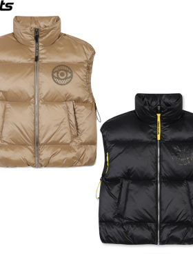 韩国代购CRAIG KARL高尔夫25年冬立领加厚防风户外羽绒马甲外套女