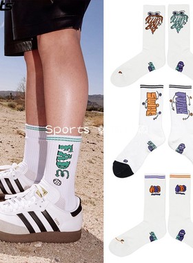 韩国代购ODDSOCKS高尔夫运动ins潮款涂鸦卡通图案吸汗男女款球袜