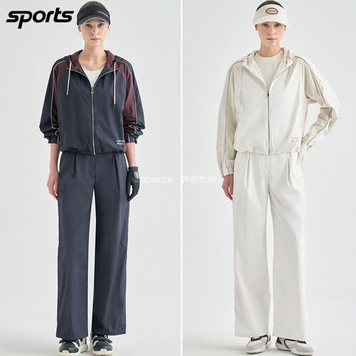 韩国代购lanvin blanc高尔夫球服26夏女标志柔软弹力宽松上衣长裤