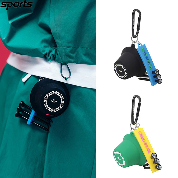 韩国代购CRAIG KARL高尔夫25涂鸦桶帽型彩色户外球TEE挂件小球袋