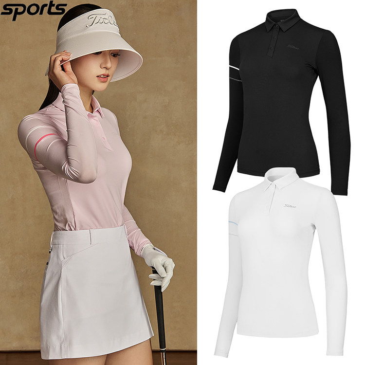 韩国代购titleist高尔夫26春夏防晒凉感速干户外POLO衫长袖T恤女