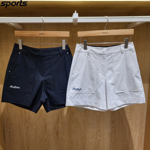 韩国代购malbon高尔夫球裤26春夏女标志纯色舒适运动休闲半身短裤