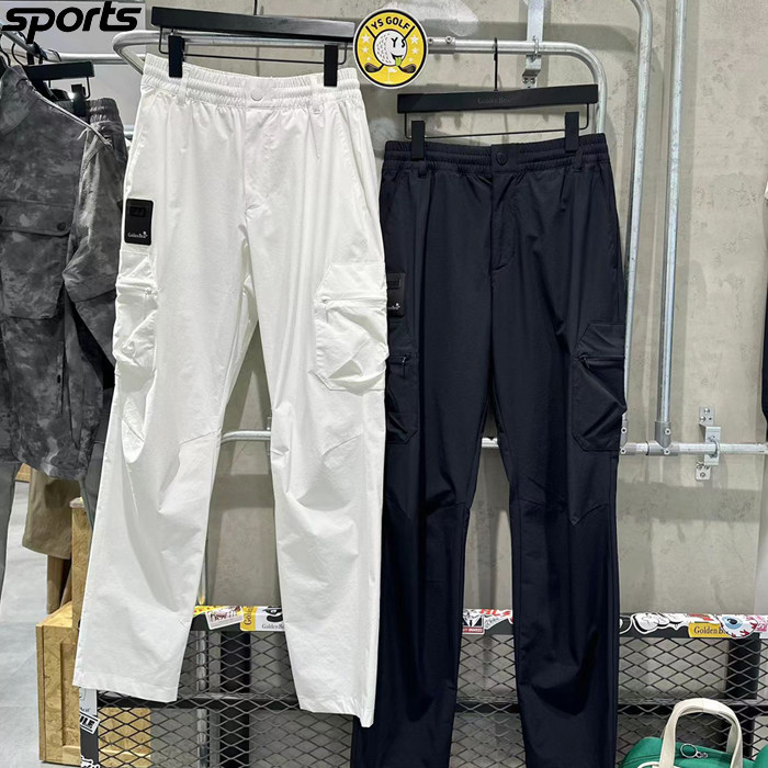 韩国代购GOLDEN BEAR高尔夫球裤24春夏男GOLF隐形拉链侧袋慢跑裤