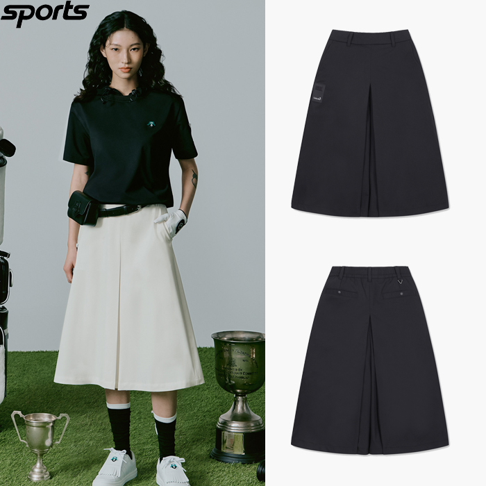 韩国代购GOLDEN BEAR高尔夫球裙25早春女GOLF标志纯色宽松大短裤