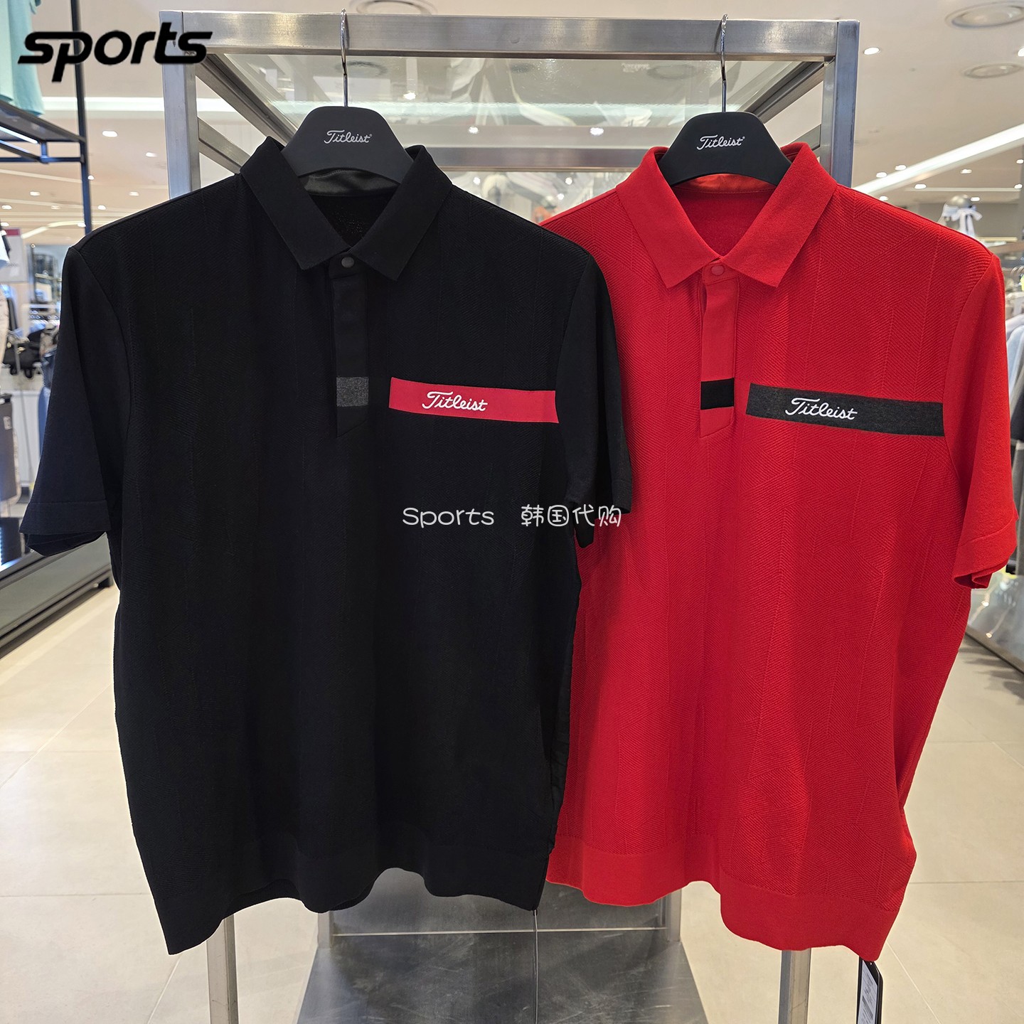 韩国代购titleist高尔夫26初秋透气舒适弹力运动POLO衫短袖T恤男