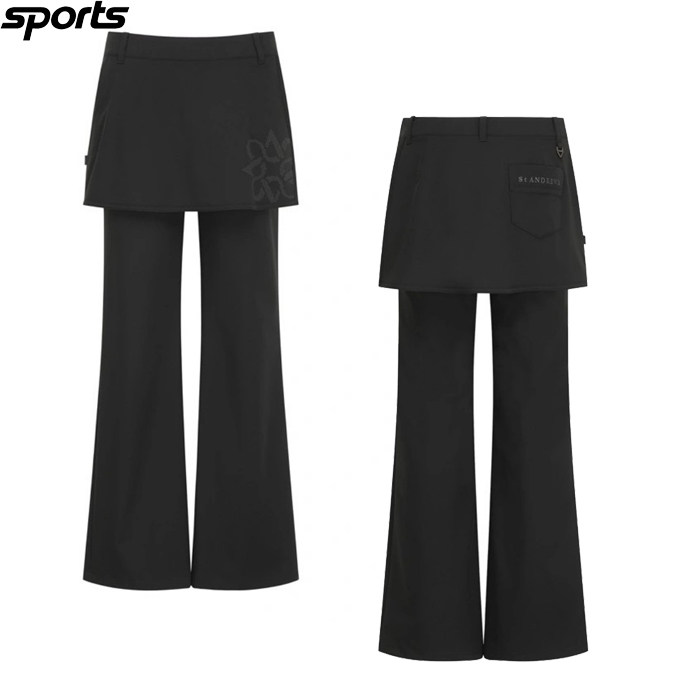 韩国代购st andrews高尔夫球裤26春夏女纯色运动休闲叠裙修身长裤