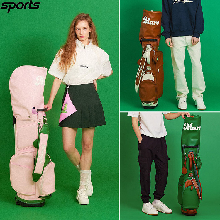 韩国代购MARO GOLF高尔夫配饰轻便ins撞色运动户外旅行支架球包