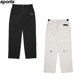 折扣款韩国代购MALBON高尔夫球裤25早春男标志纯色半宽松直筒长裤