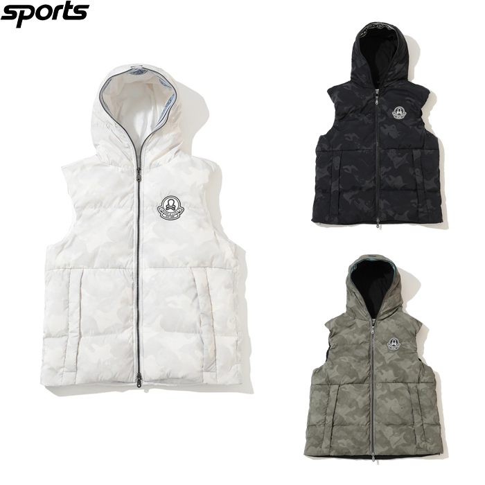 韩国代购mark&lona高尔夫球服25秋冬男迷彩图案保暖连帽羽绒马甲