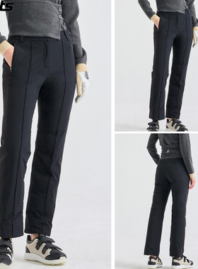 韩国代购lanvin blanc高尔夫球裤25秋冬女轻质保暖修身羽绒长裤