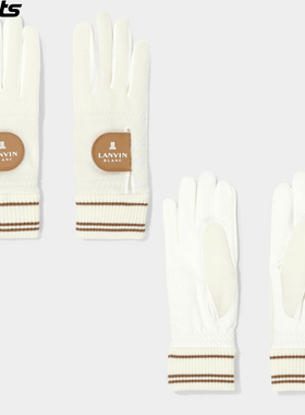 韩国代购lanvin blanc高尔夫配饰25秋冬女标志柔软毛绒保暖双手套