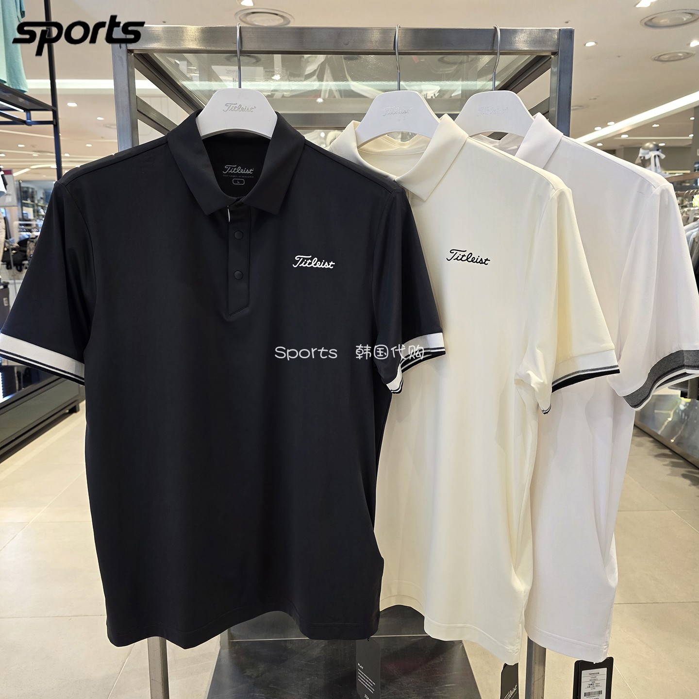 韩国代购titleist高尔夫26初秋弹力透气运动户外POLO衫短袖T恤男