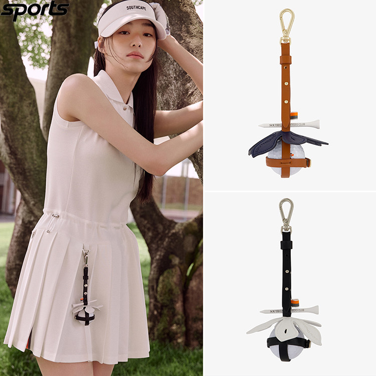 韩国代购southcape高尔夫配饰25年夏花朵户外挂件小球袋可插球TEE