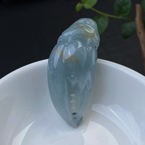 天然缅甸A货翡翠螃蟹钳子吊坠冰糯种飘花玉石挂件男女款送礼