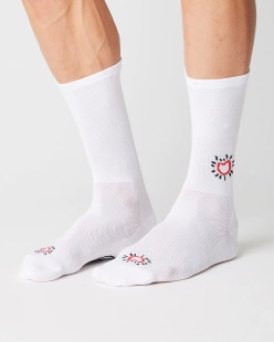 FINGERSCROSSED捏手指15_07 ENDORPHINS WHITE白色运动时尚骑行袜