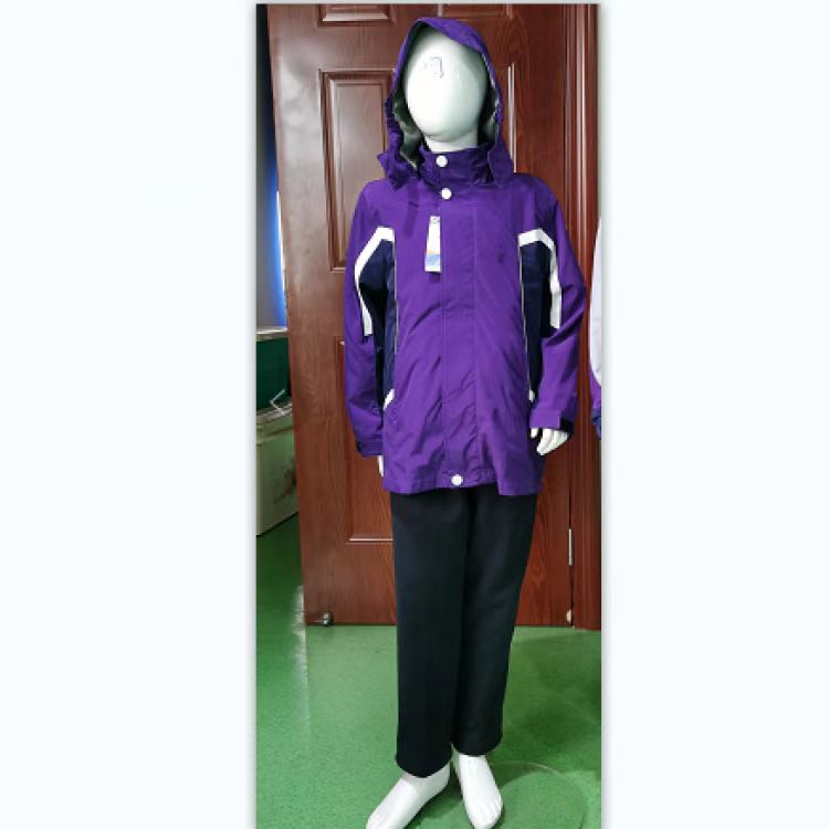 现货（安吉县紫梅小学）冬季学生校服男女面子内胆风衣紫色