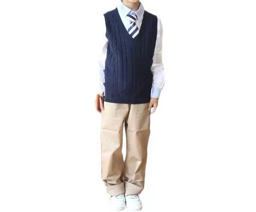有现货汶河小学男女新款校服（春秋装）整三件套送小学生校服套装
