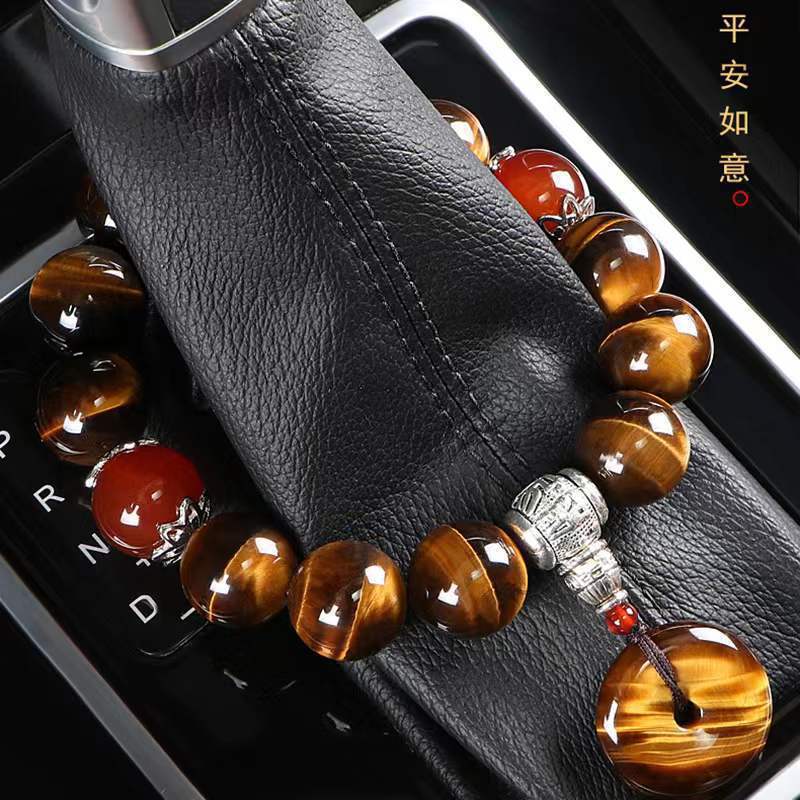 汽车档位珠佛珠摆件车内平安貔貅高档虎眼石车载挂件饰档杆装饰品