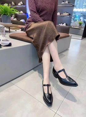 ASH女鞋粗跟复古风玛丽珍高跟女单鞋AO333L12047