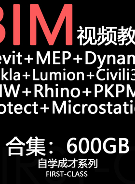 BIM600G自学视频教程Dynamo+PKPM钢结构+Microstation+Revit+MEP