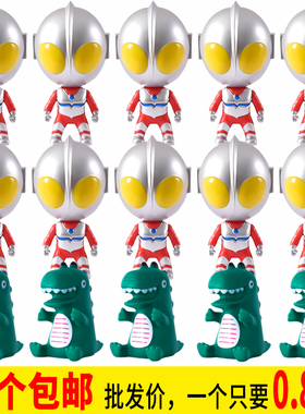 大头奥特曼蛋糕装饰摆件变形扭蛋咸蛋超人打怪兽男孩儿童生日配件