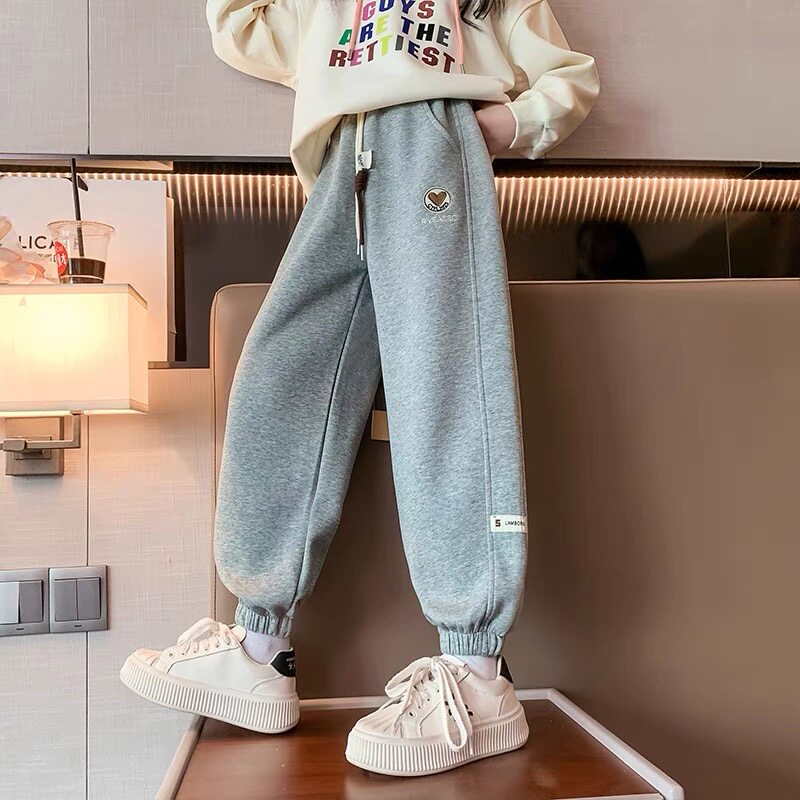 男女童休闲裤春秋款2026新款春装中大童学生长裤儿童运动加绒卫裤