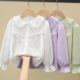 上衣春装 儿童娃娃领衬衣大童洋气新款 时髦女孩 2026春秋款 女童衬衫