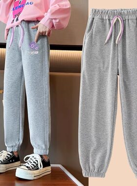 女童运动裤秋装中大童直筒卫裤