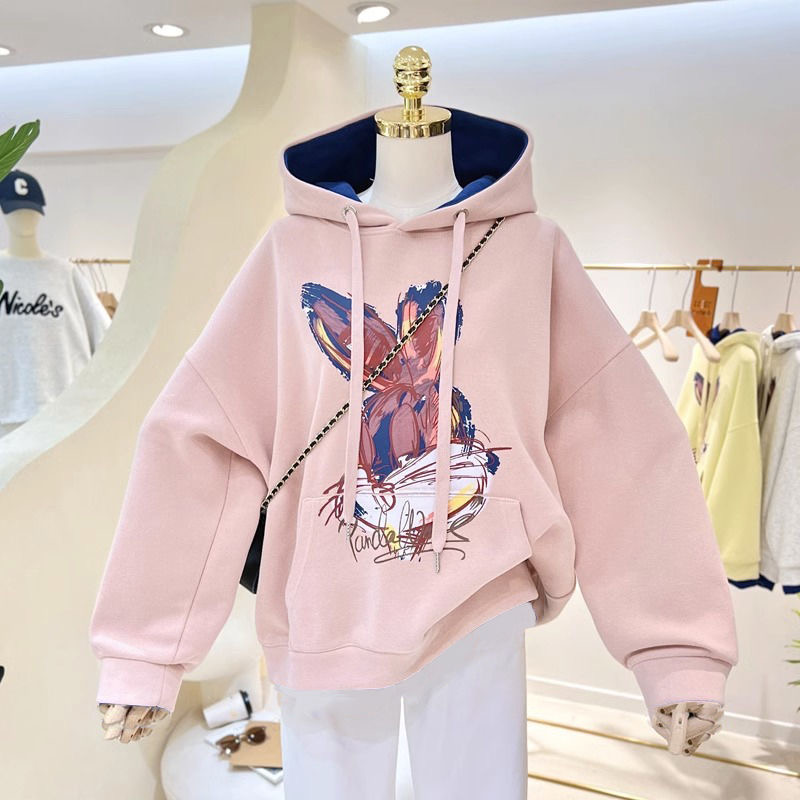 女童卫衣加绒2025新款洋气秋装儿童加厚衣服女大童连帽上衣春秋款