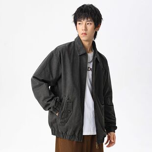 美式复古水洗翻领底特律夹克山系户外男女外套上衣