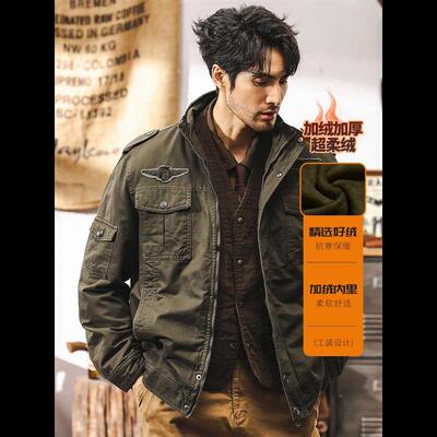 美式复古工装外套男冬季加