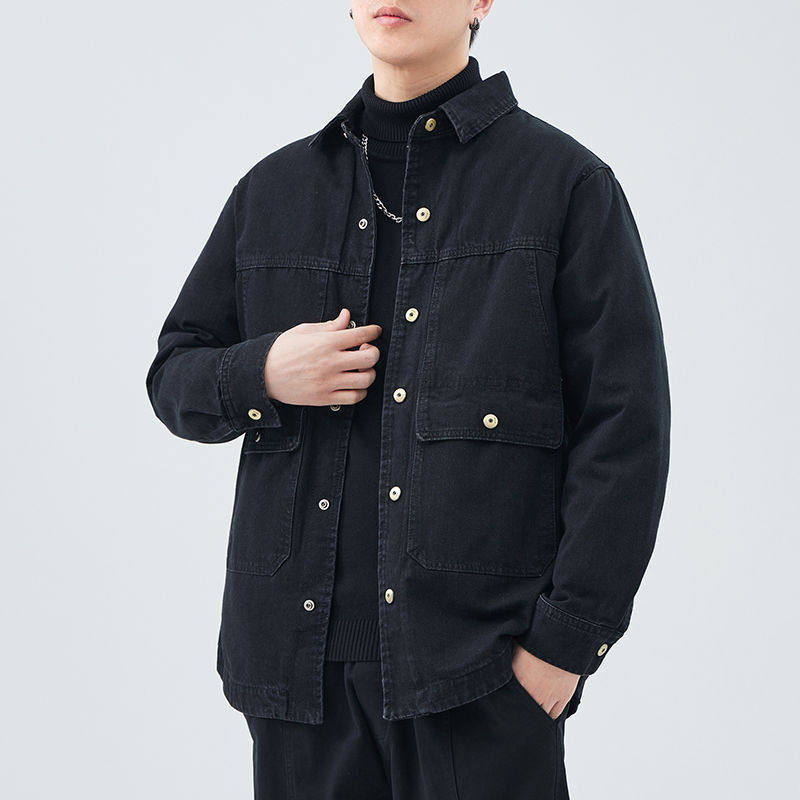 羽绒服衬衫式男士2024秋冬新款可拆卸羽绒内胆工装轻薄外套