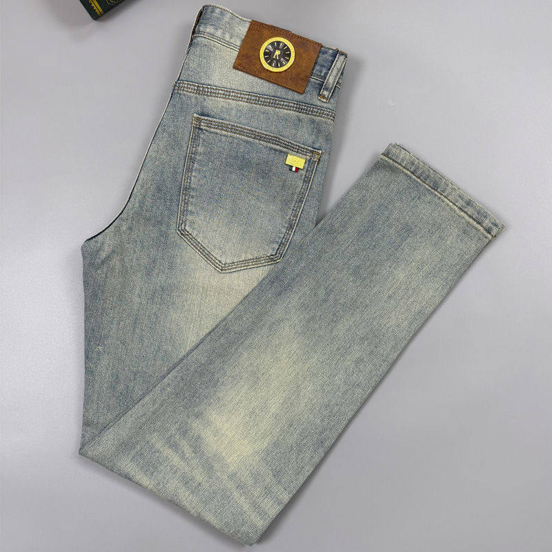 欧版潮牌高端牛仔裤男修身小直筒轻奢2025新款潮流夏天薄款长裤子