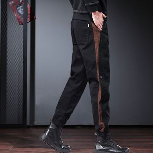 工装 黑色高端机能潮流炸街男裤 裤 春秋季 子男锥形加绒休闲裤 美式