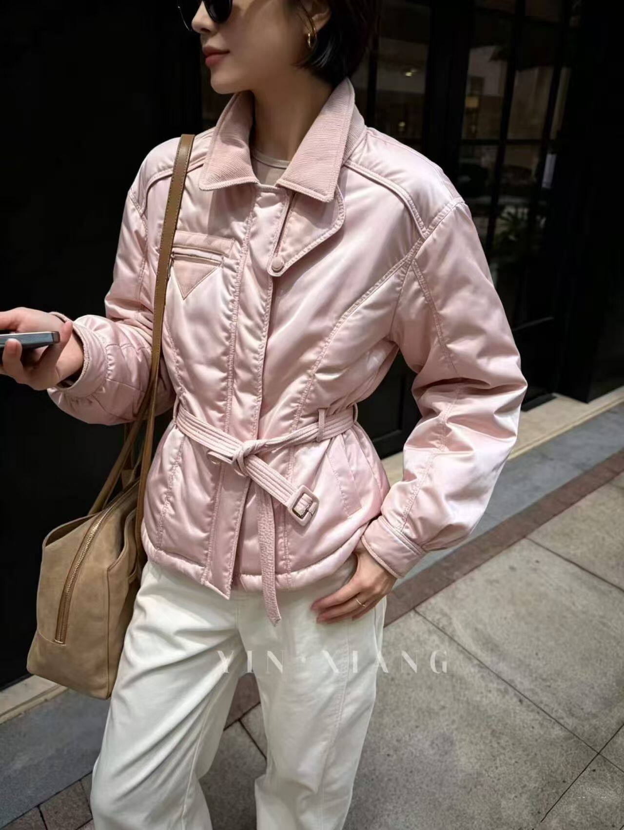 2026冬季新款系带收腰羽绒服外套