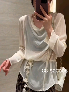 2026夏季法式气质系带收腰衬衫女