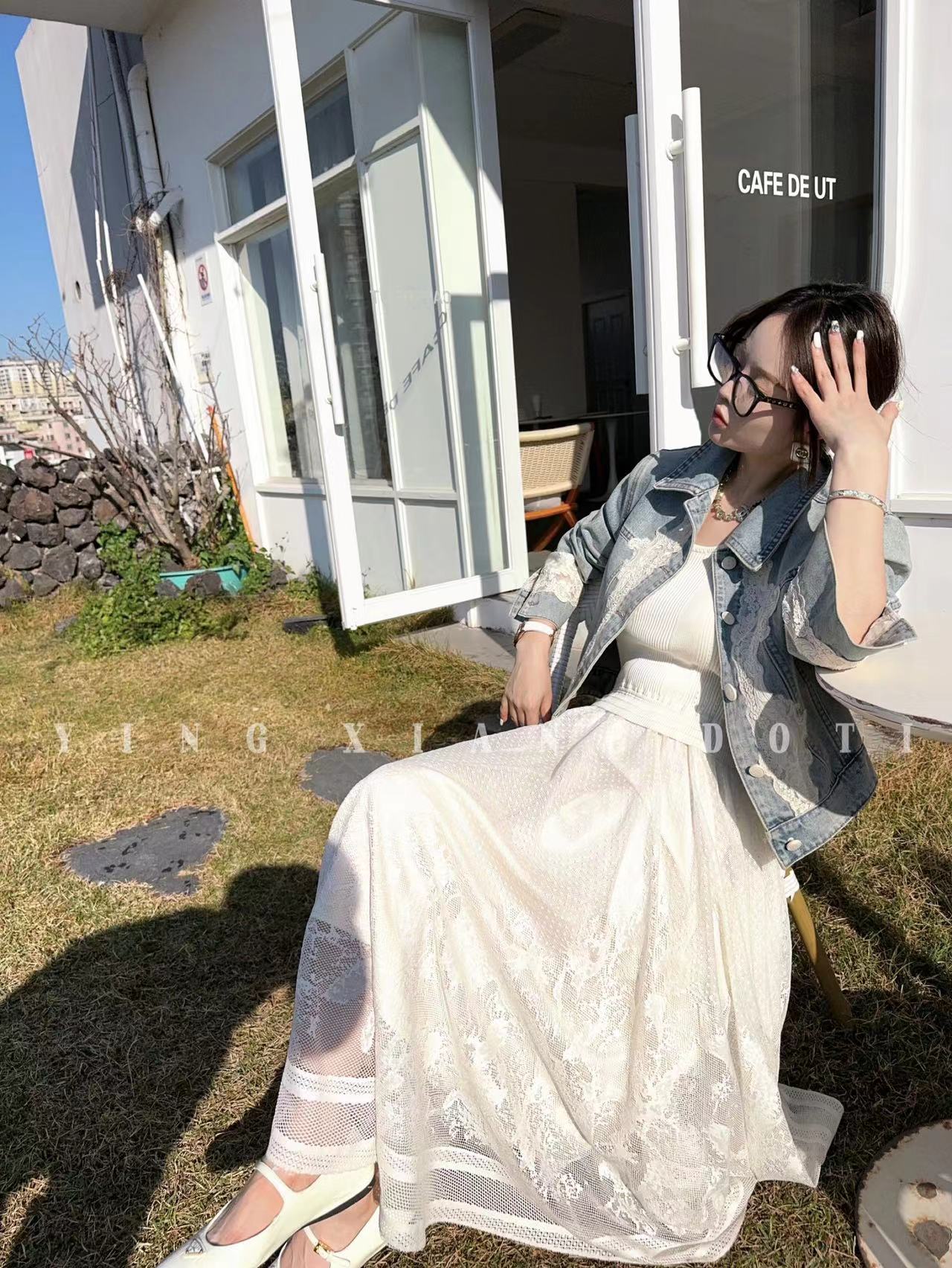 2025春季甜美减龄针织蕾丝连衣裙
