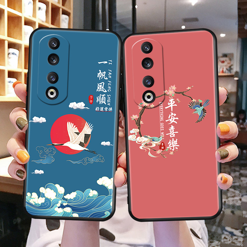 适用华为荣耀90pro手机壳。复古风REP-AN00全包HwHONOR9opro保护套化为荣誉 90pr0简约REP-ANo0硅胶90pro创意