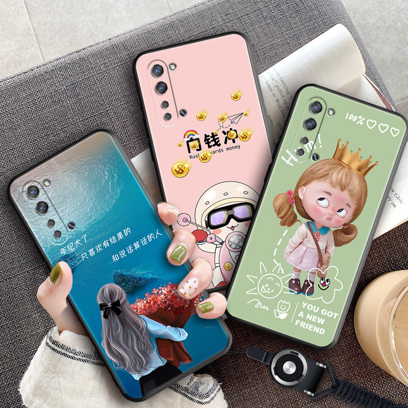 OPPO新款 K7 手机壳 oppoK7手机套 K7保护套K7网红男女款K7防摔轻薄全包边耐脏黑色K七个性0pp0软x外新5G卡通