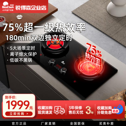红日75%热效率猛火独立定时双灶
