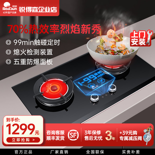 红日EM618B燃气灶煤气灶双灶家用液化天然气炉灶台嵌两用猛火定时