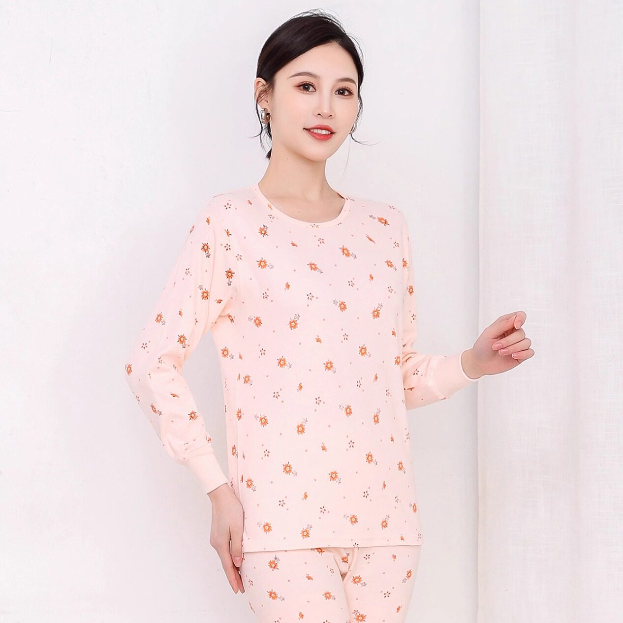 棉棉毛衫保暖女低领新品简约