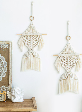 鱼手工编织挂毯diy材料包装饰小清新文艺北欧简约挂件挂饰macrame