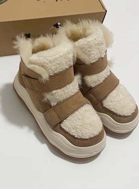专柜玛丽正品雪地靴女22冬款皮毛一体短筒靴加绒加厚棉鞋女87351W