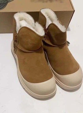 专柜玛丽正品雪地靴女款加绒加厚皮毛一体厚底东北棉鞋女鞋69062W