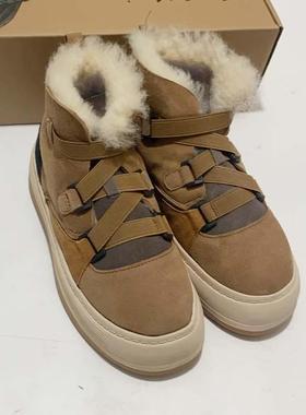 专柜玛丽正品雪地靴女款加绒加厚皮毛一体厚底东北棉鞋女鞋87323W