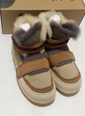 专柜玛丽正品雪地靴女款加绒加厚皮毛一体厚底东北棉鞋女鞋87307W