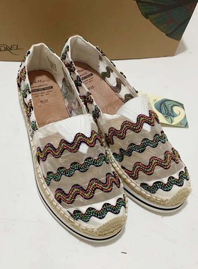 专柜玛丽正品渔夫鞋女春夏新款厚底休闲帆布鞋乐福鞋一脚蹬51505w