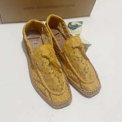 专柜玛丽正品春夏款蕾丝麻底一脚蹬平底休闲懒人鞋渔夫鞋女01871w